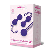 Bodywand Squeeze 3pc Kegel Training Set - Purple Weighted Kegel Ball Set - 3 Piece Kit - Mr and Mrs D's